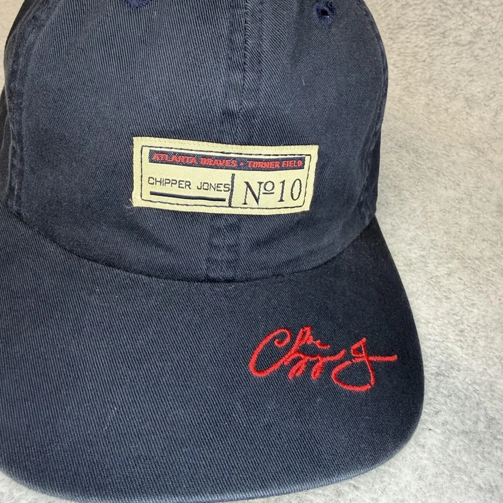 Atlanta Braves Hat Cap Strap Back Mens‎ One Size Blue MLB Baseball Chipper Jones